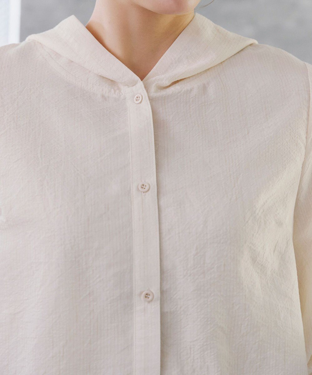 Tiaclasse L 【洗える】シアーパーカーカーディガン 