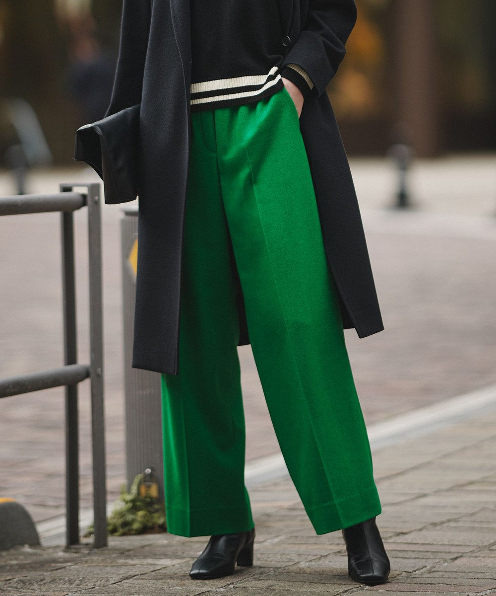 ICB ウォッシャブルライトウール ストレートパンツ 