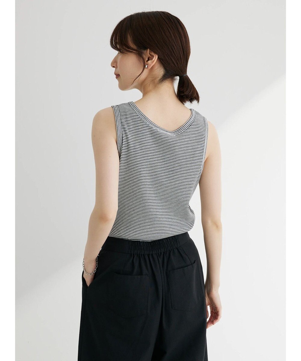 Green Parks ボーダーリブタンクトップ 