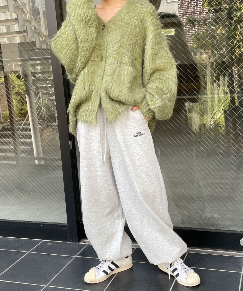 WEGO 裏起毛ロゴ刺繍スウェットパンツ 