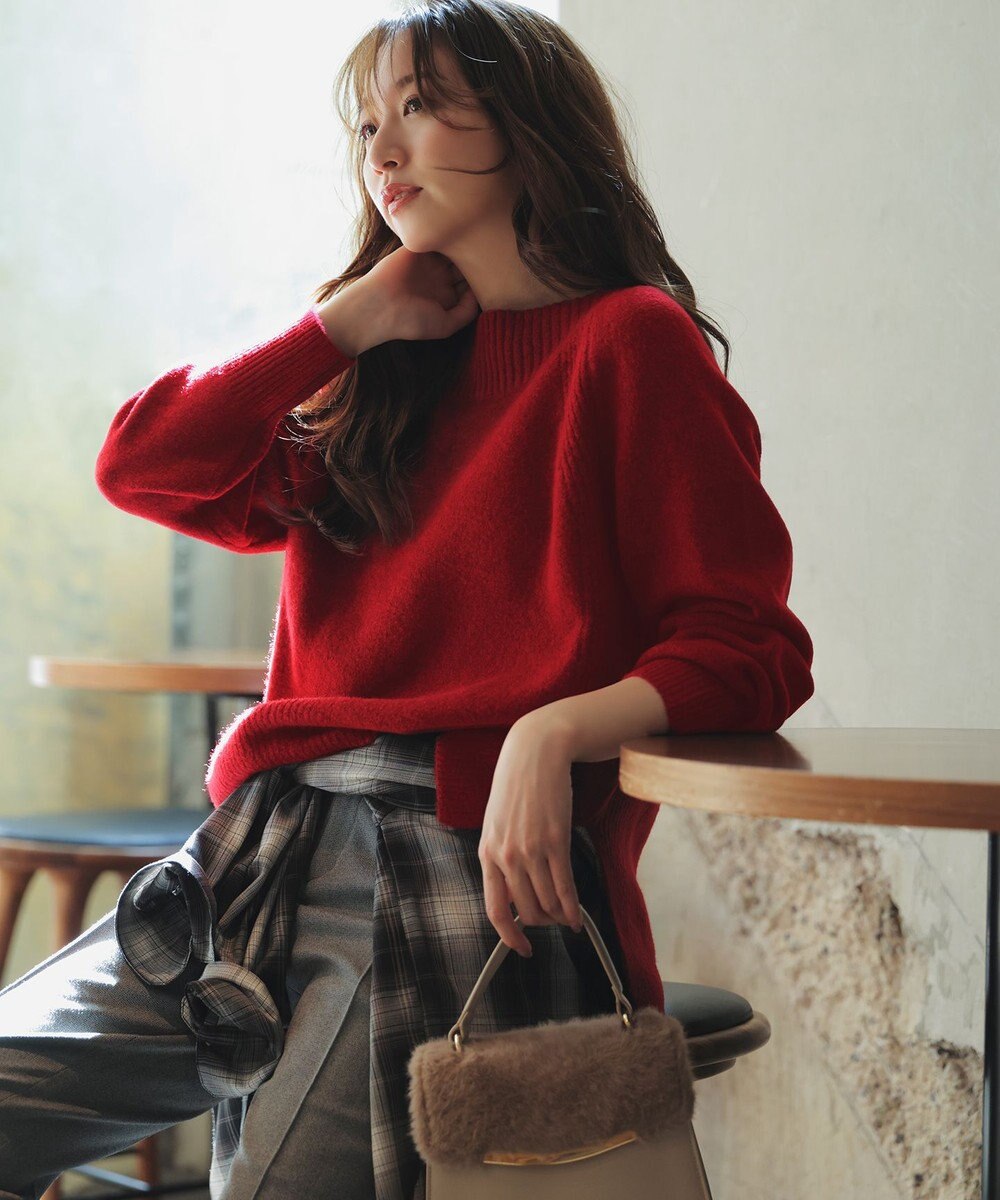 ANY SIS ボートネックAir ニット 