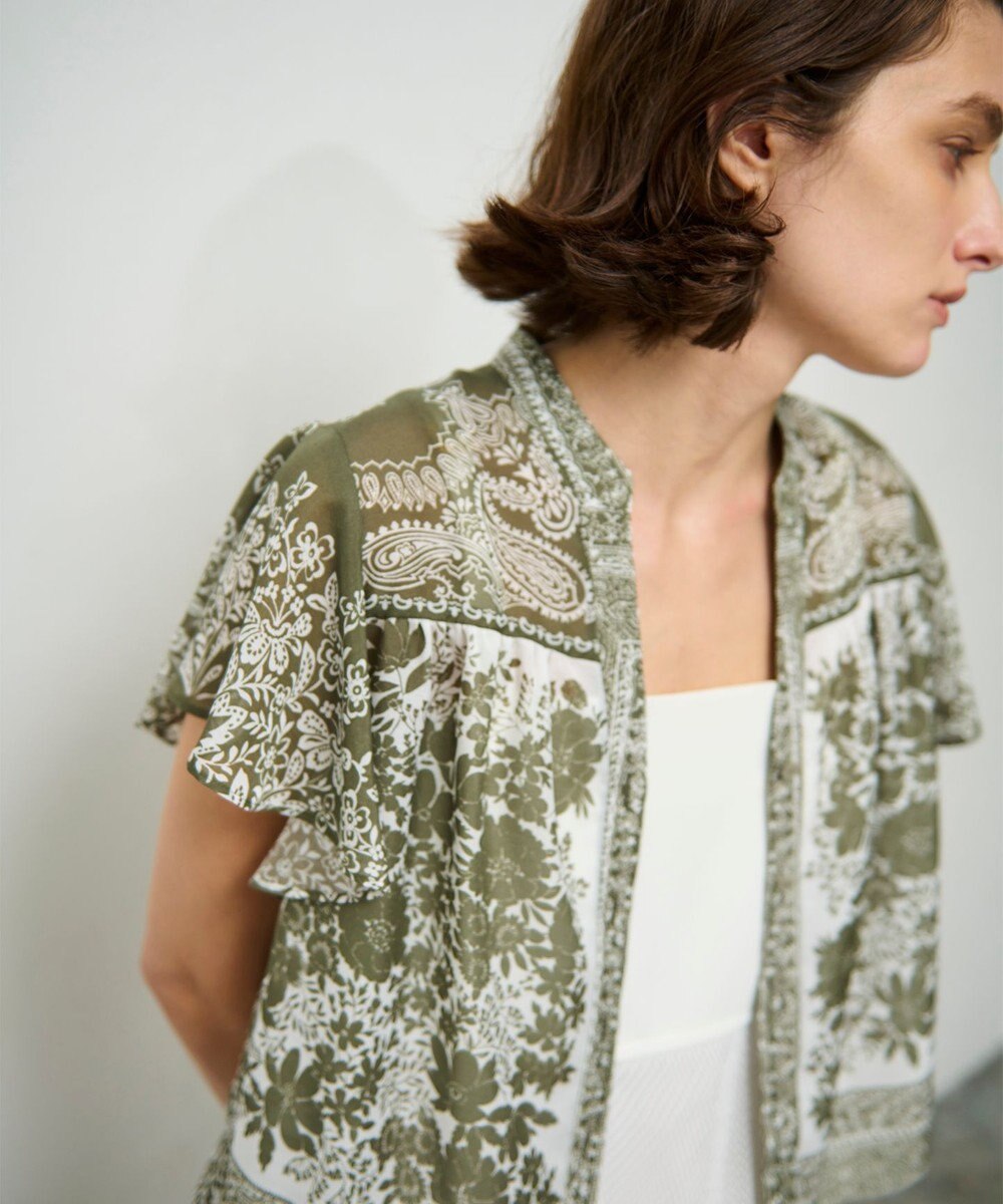 GRACE CONTINENTAL バンダナフレアスリーブブラウス 