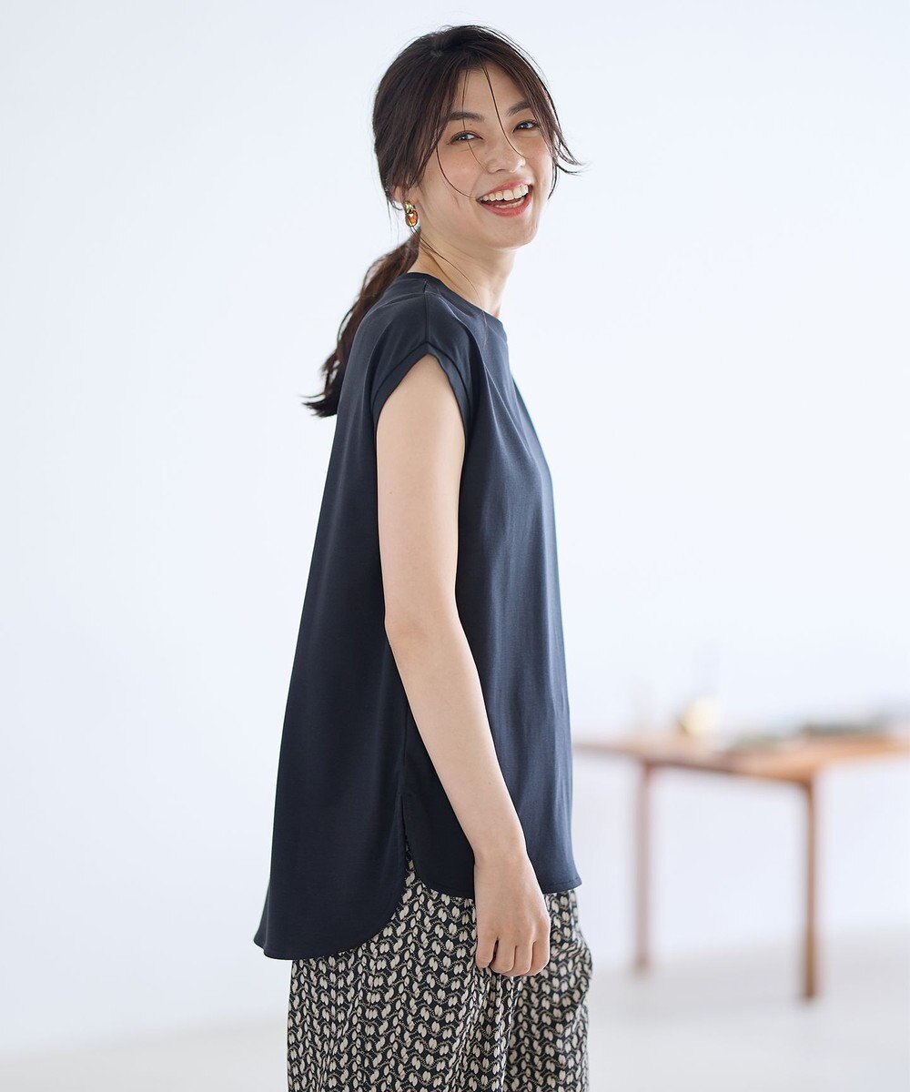 ANY 【汗ジミ防止加工】シルケットスムースノースリーブプルオーバー 