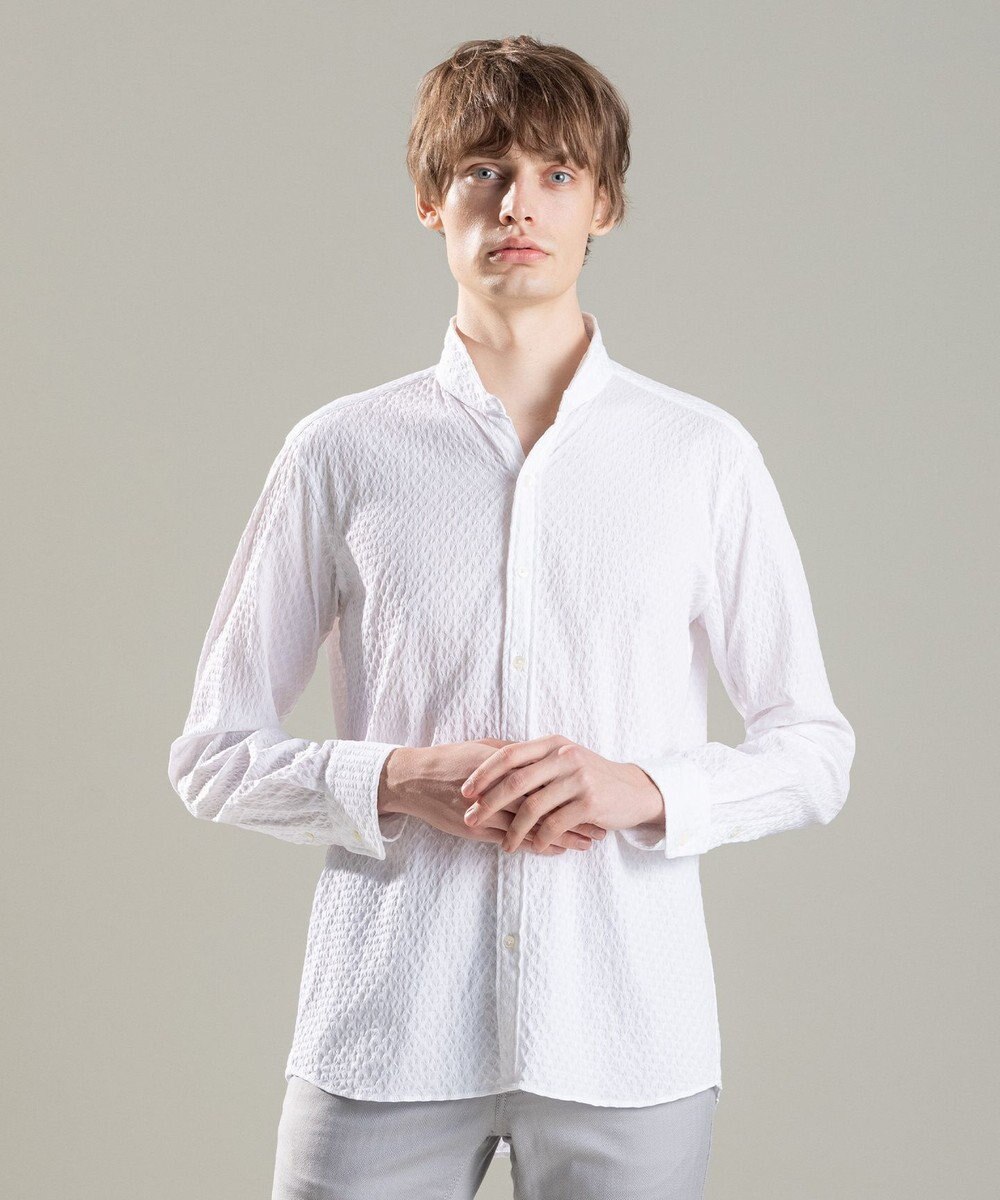 JOSEPH HOMME トライジャガードストレッチ　ウィングカラーシャツ 