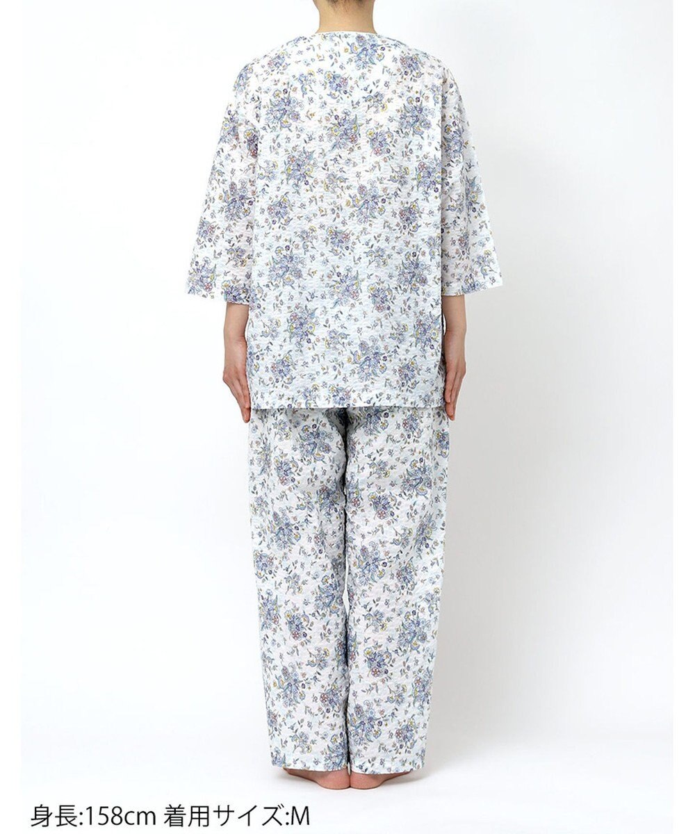 WACOAL パジャマ 7分袖 長袖 長ズボン 綿100%(本体) ローン素材 ミントン レディース NDT265 /ワコール 