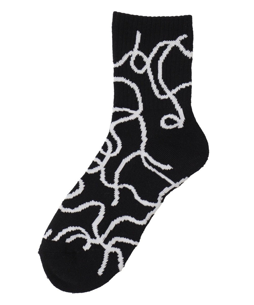 WEGO ニュアンスリブ底パイルクルーソックス 