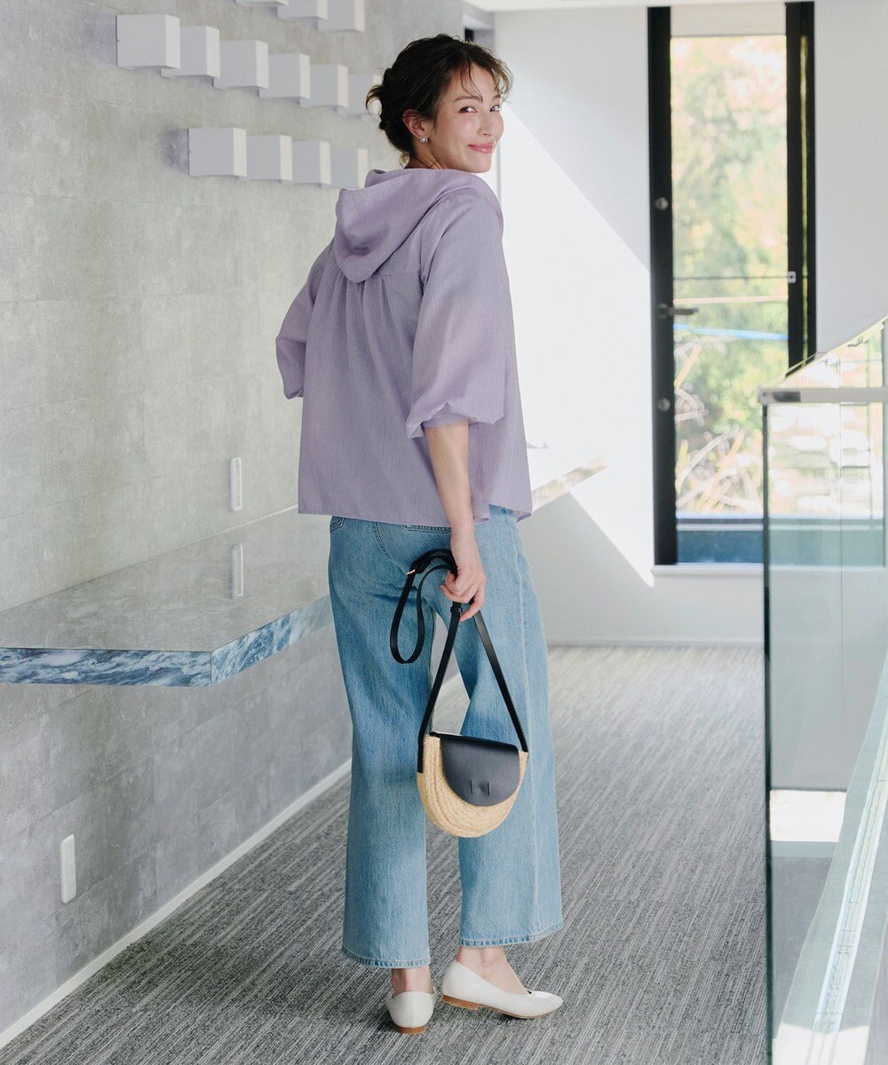 Tiaclasse L 【洗える】シアーパーカーカーディガン 