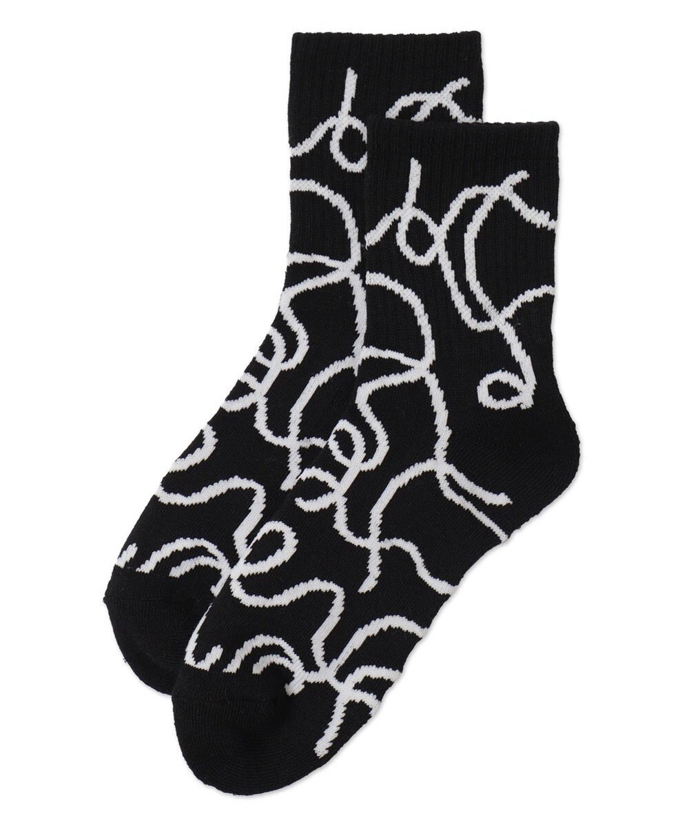 WEGO ニュアンスリブ底パイルクルーソックス 