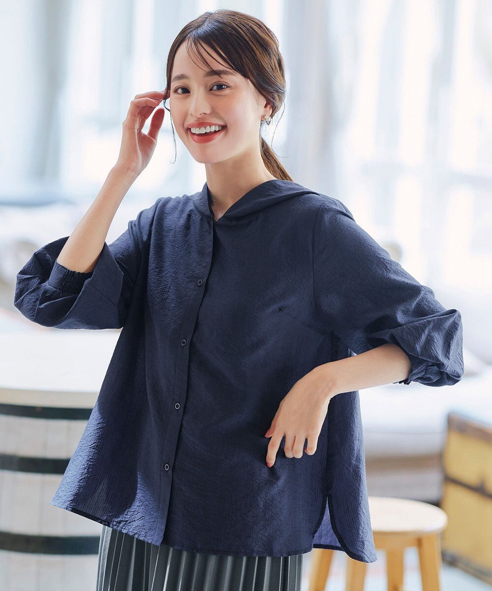 Tiaclasse L 【洗える】シアーパーカーカーディガン 