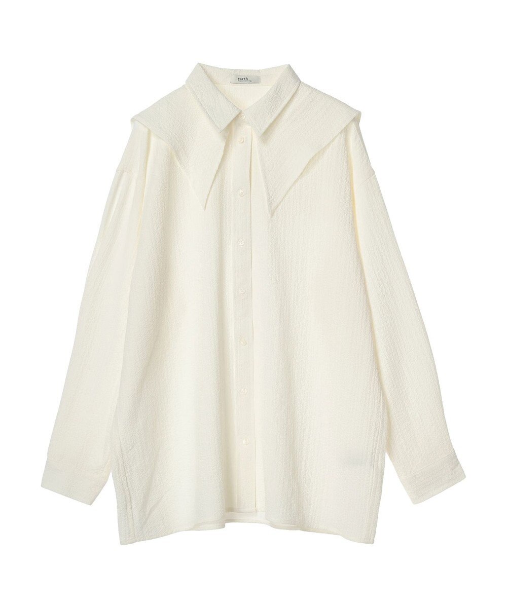 earth music&ecology ダブルカラーシャツ 