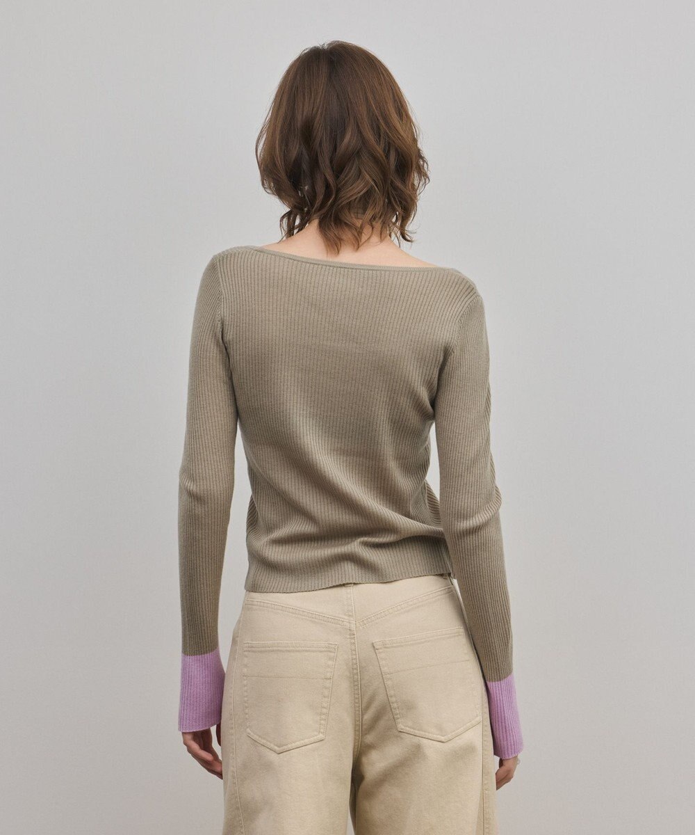 GRACE CONTINENTAL バイカラーリブニットトップ 