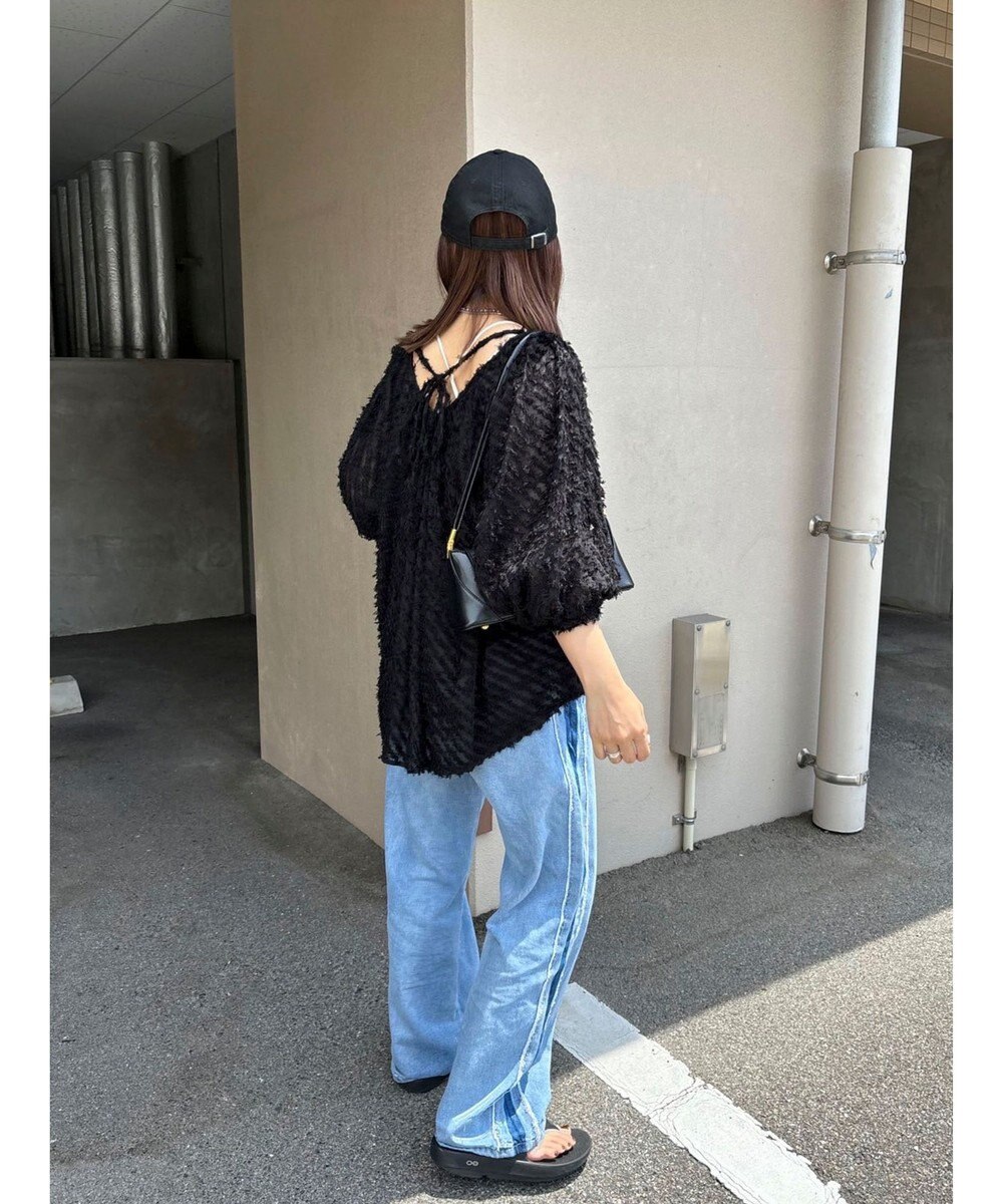 Green Parks AnriettMusee カットジャガードタックブラウス 