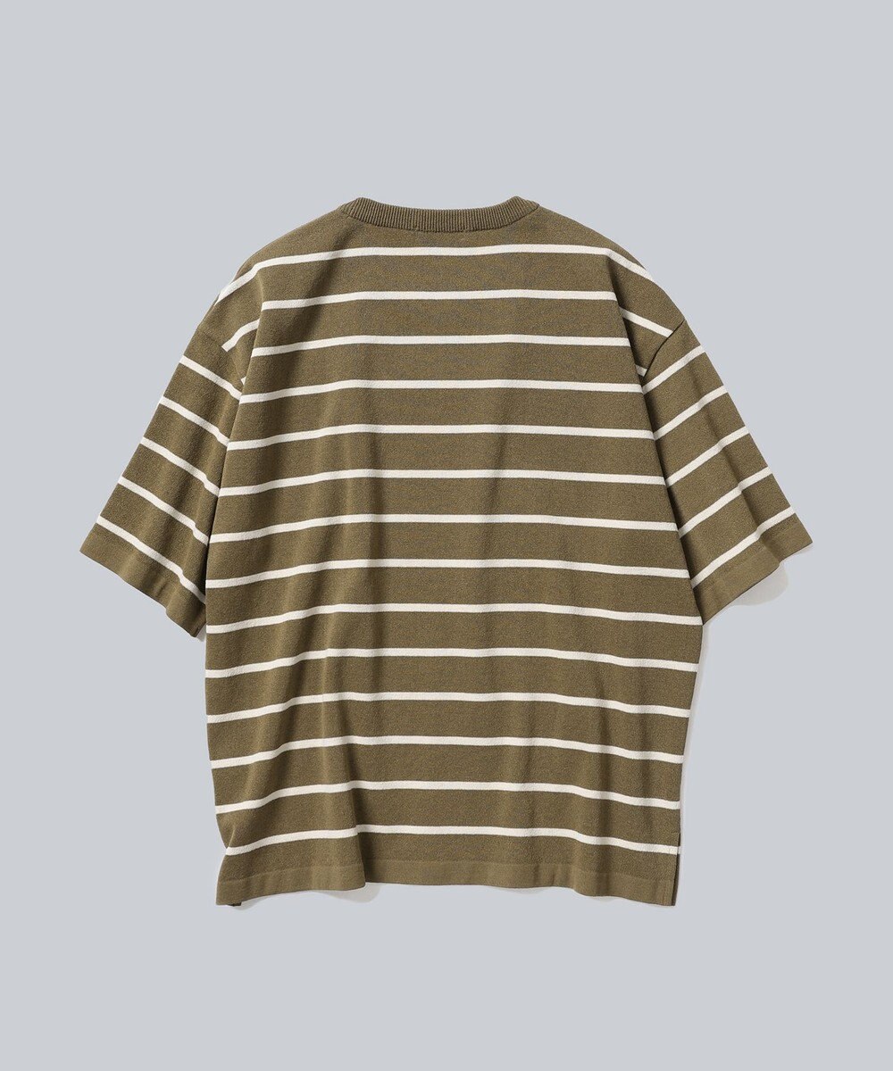 WHITE MAILS 【UNISEX】PAPER YARN BORDER KINT PULLOVER T-シャツ 