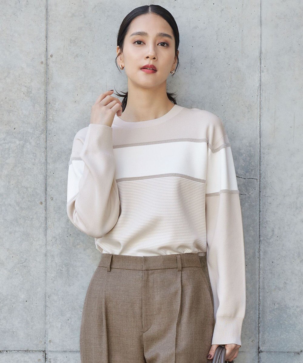 自由区 L 【カタログ掲載・洗える】モールコンビ ニット 