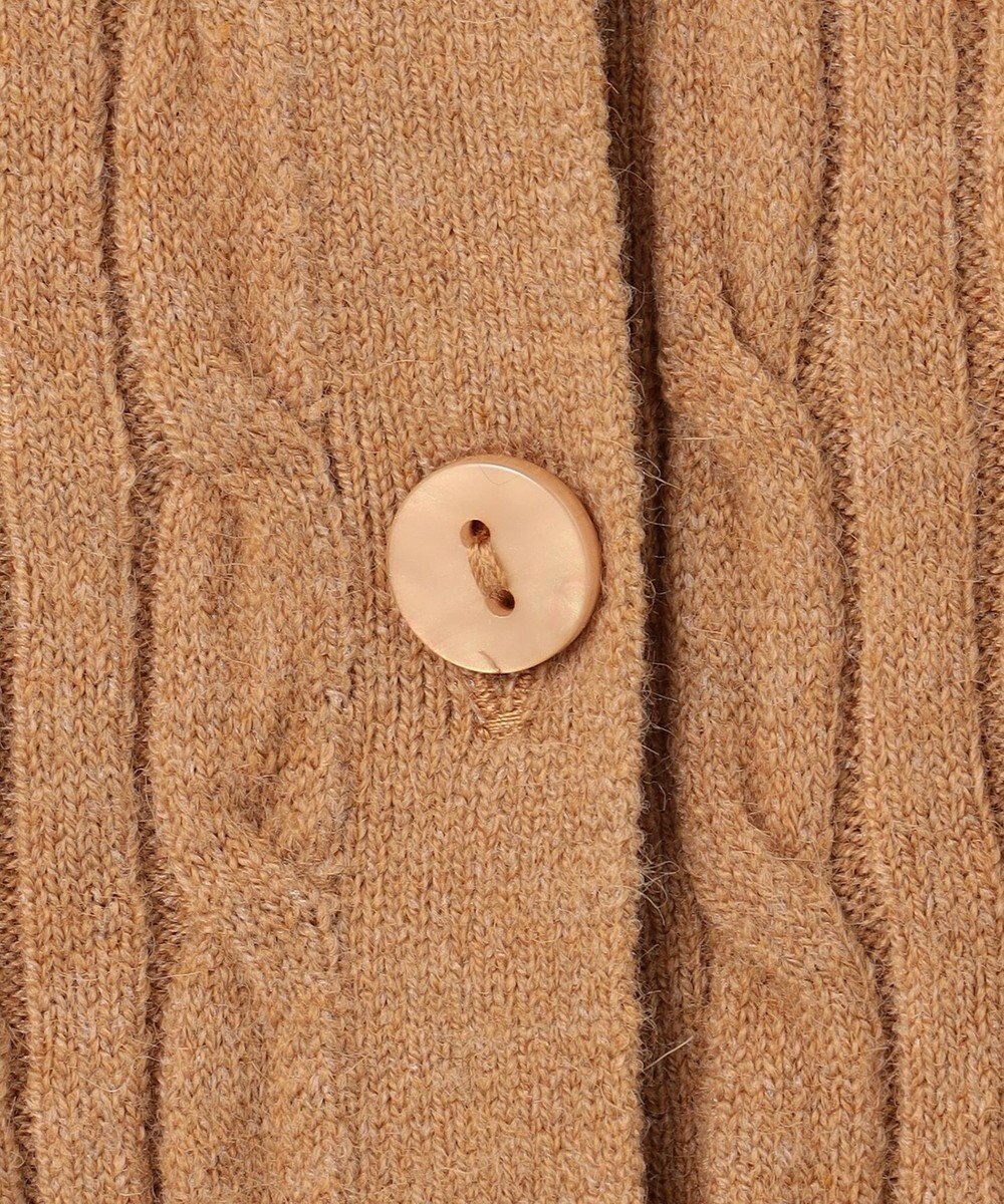 Feroux ケーブル編み×リボン刺繍 ニット カーディガン 