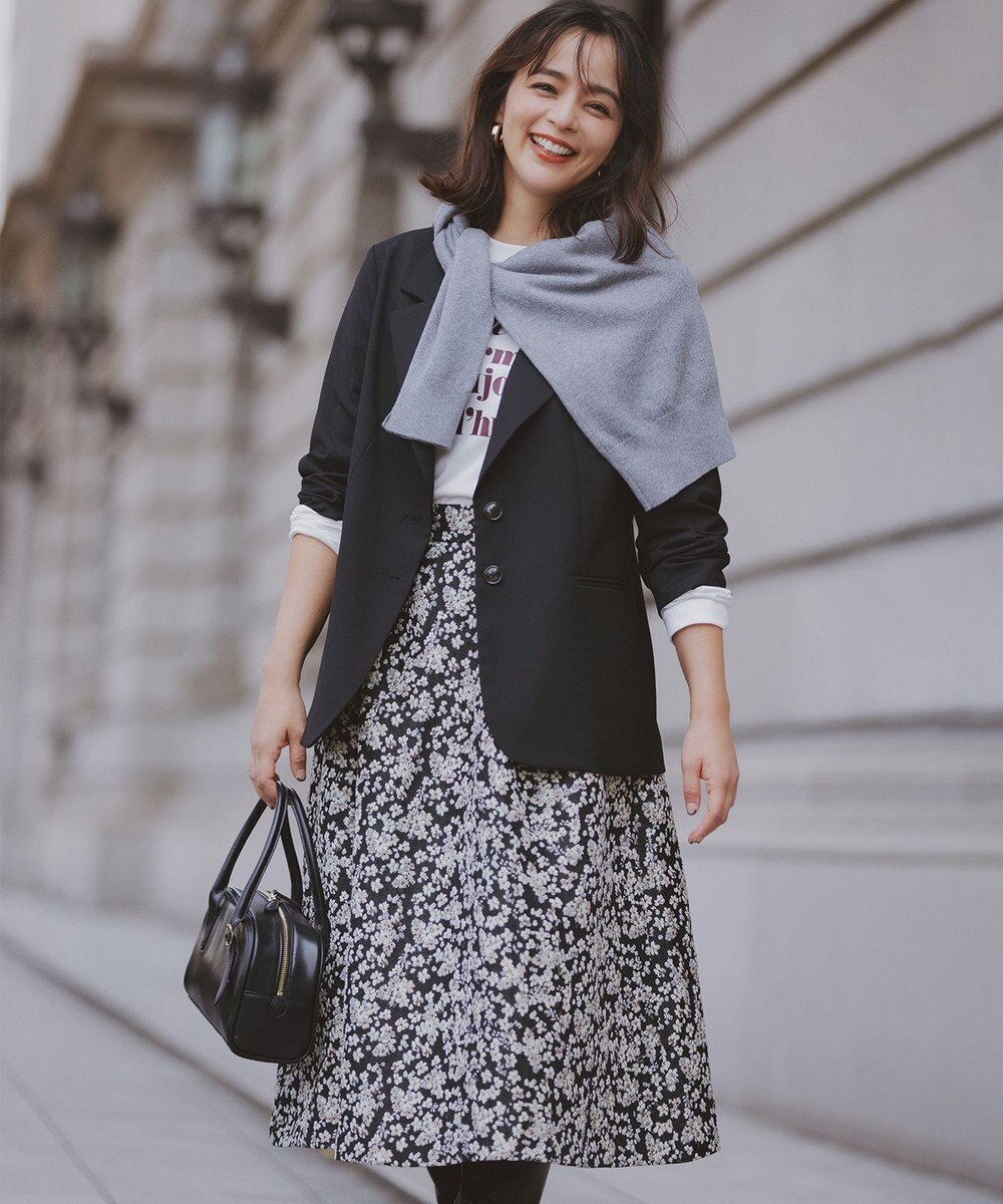 組曲 S 【加藤ローサさん着用】コットンカシミヤMIX刺繍入りニット 