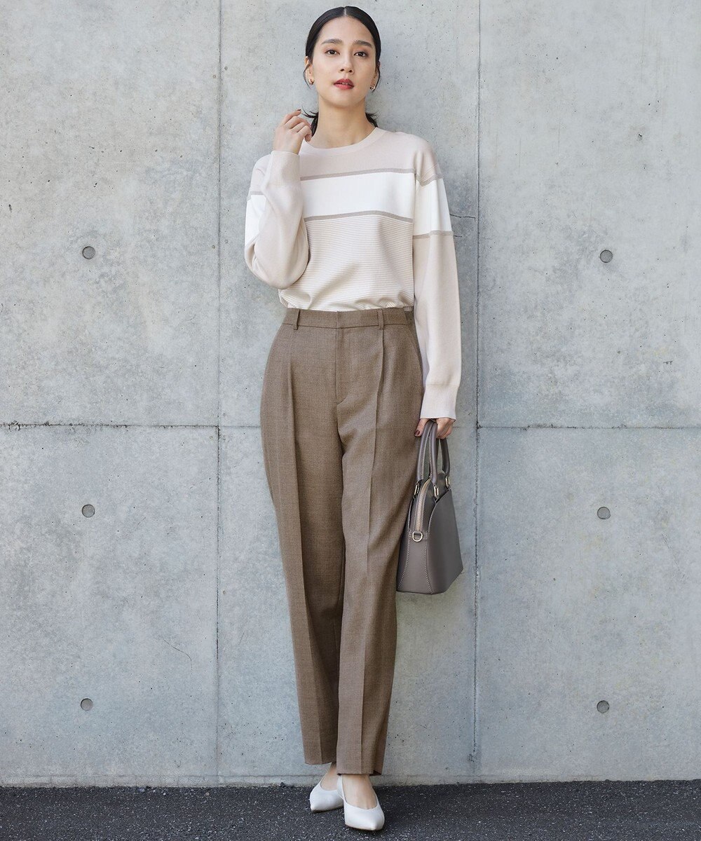 自由区 L 【カタログ掲載・洗える】モールコンビ ニット 