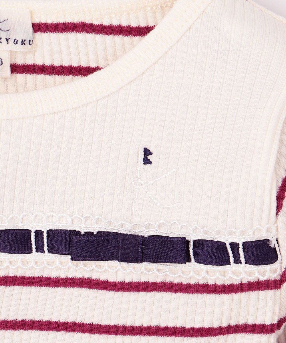 組曲 KIDS 【110-140㎝】レースボーダー トップス 