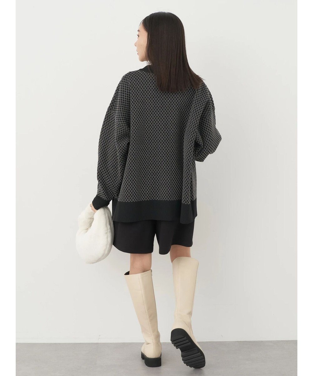 earth music&ecology ダイヤ柄ジャガードカーディガン 