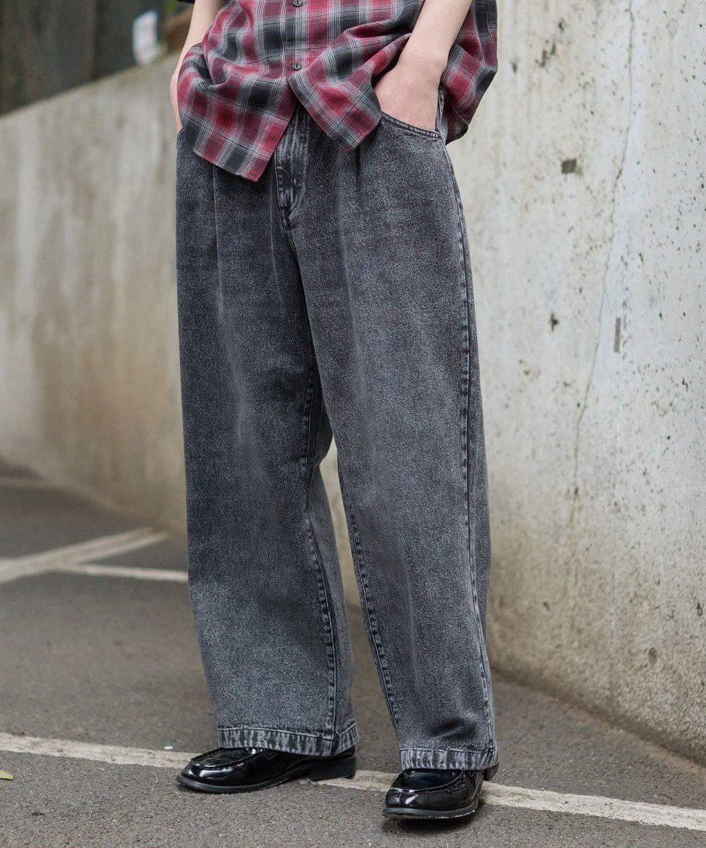 WEGO タックワイドストレートデニム 