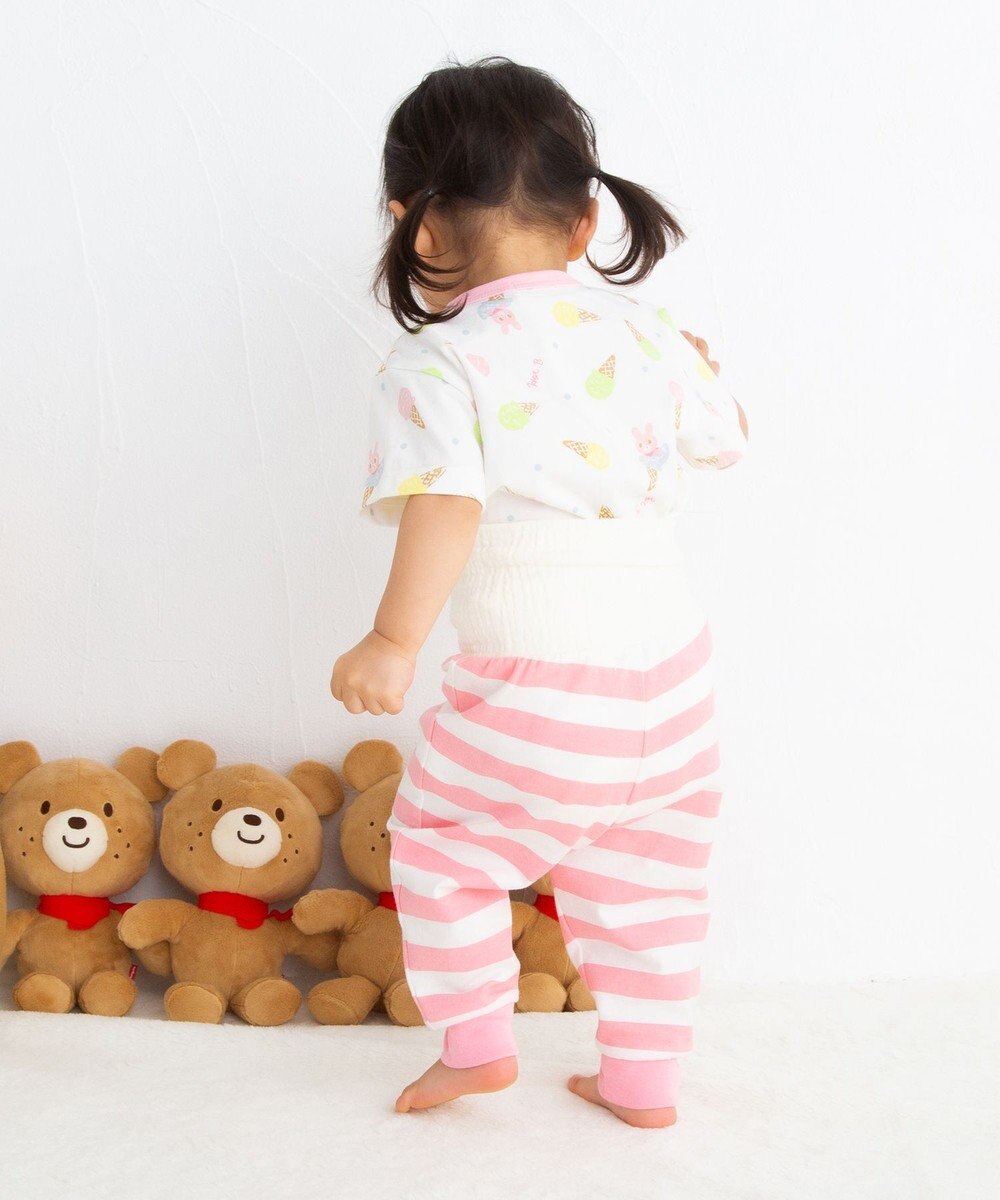 MIKI HOUSE HOT BISCUITS アイス柄 腹巻付き半袖パジャマ 