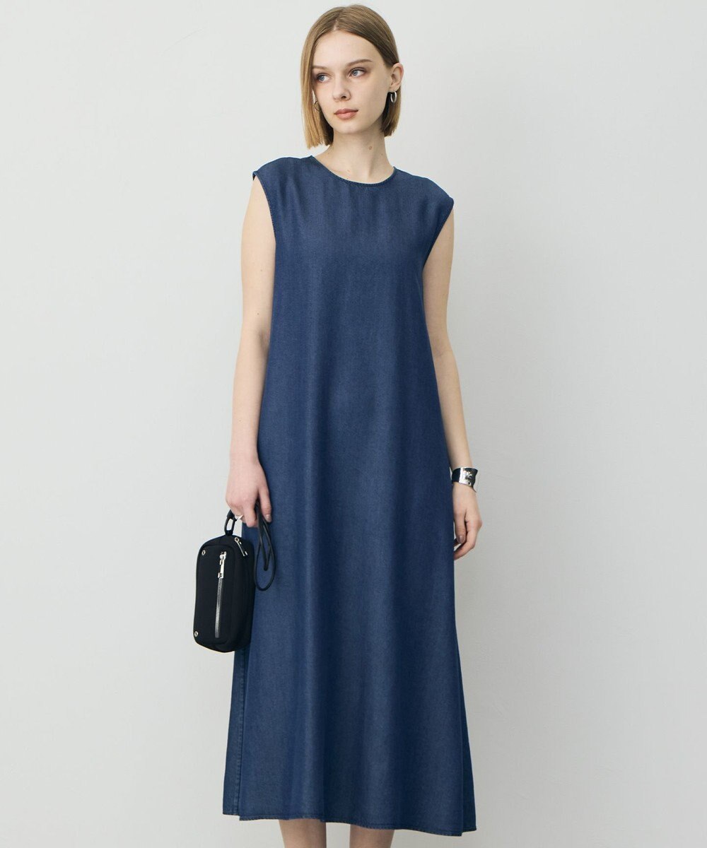 ICB L ナチュラルソフトデニム ノースリーブワンピース 