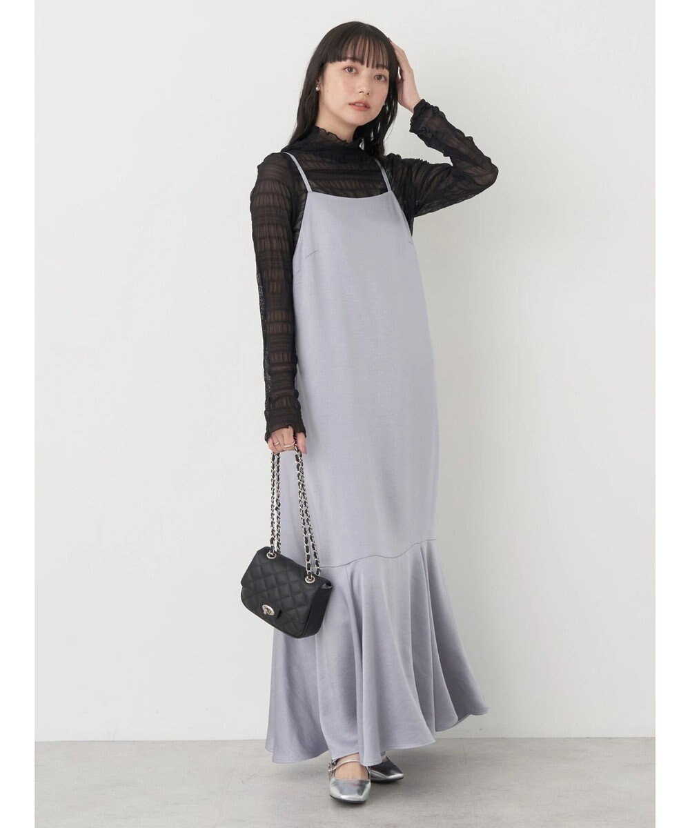 earth music&ecology サテンキャミワンピース 