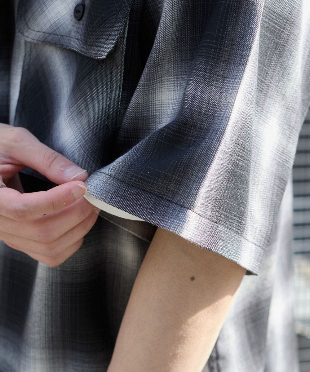 WEGO 【ユニセックス着用ITEM/SMLサイズ展開】オンブレチェックシャツ（SS） 