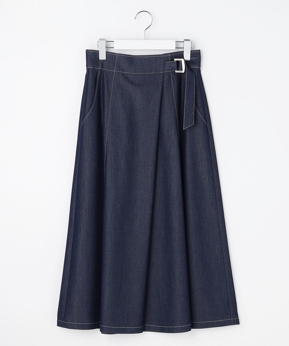 ANY SIS シャンブレーベルティッド スカート 