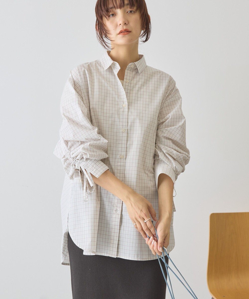 AMERICAN HOLIC 【イージーケア】バックギャザーリボンシャツ 