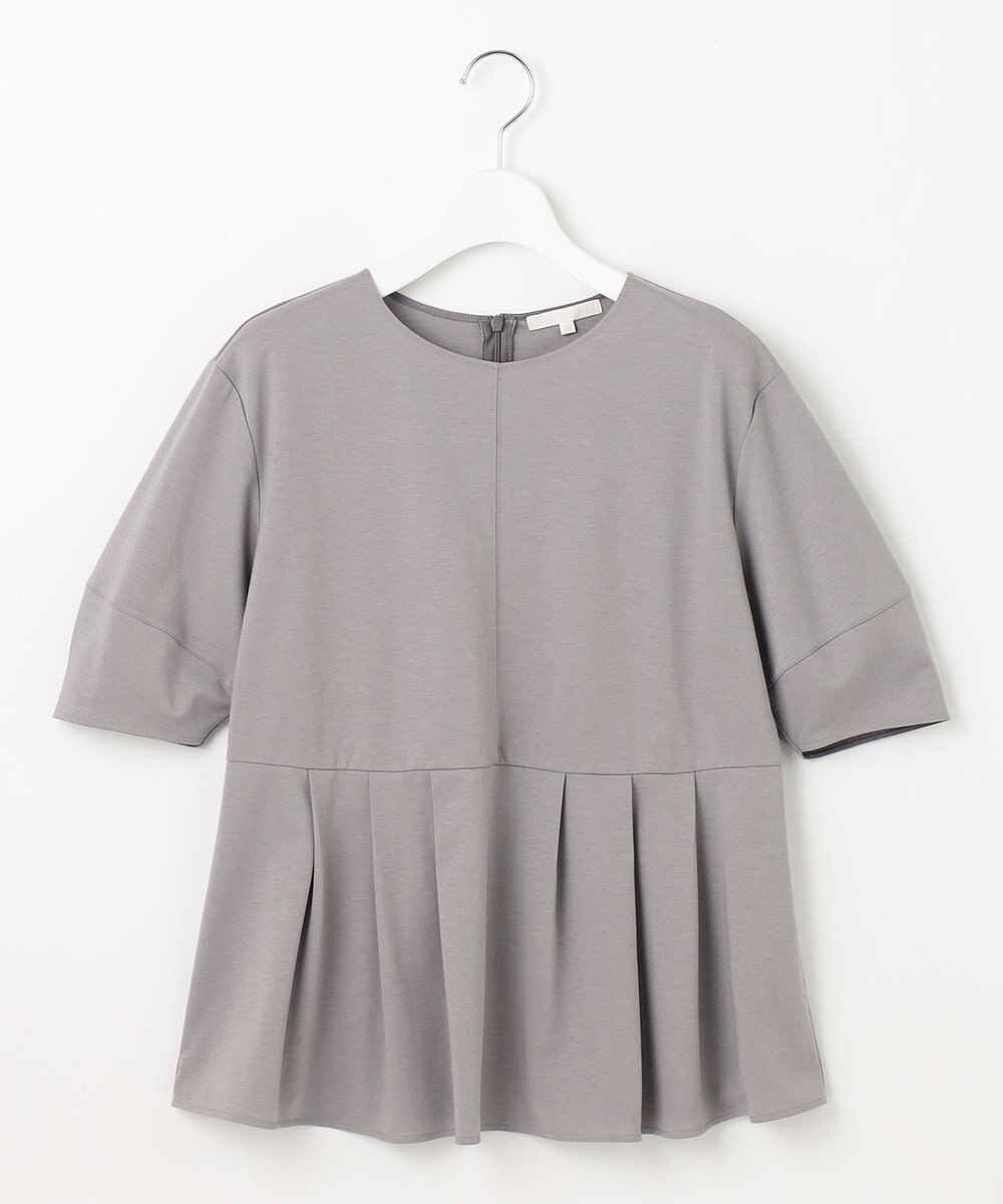 自由区 【接触冷感・UVカット・吸水速乾・抗菌防臭・洗える】ハイツイストポンチペプラム カットソー 