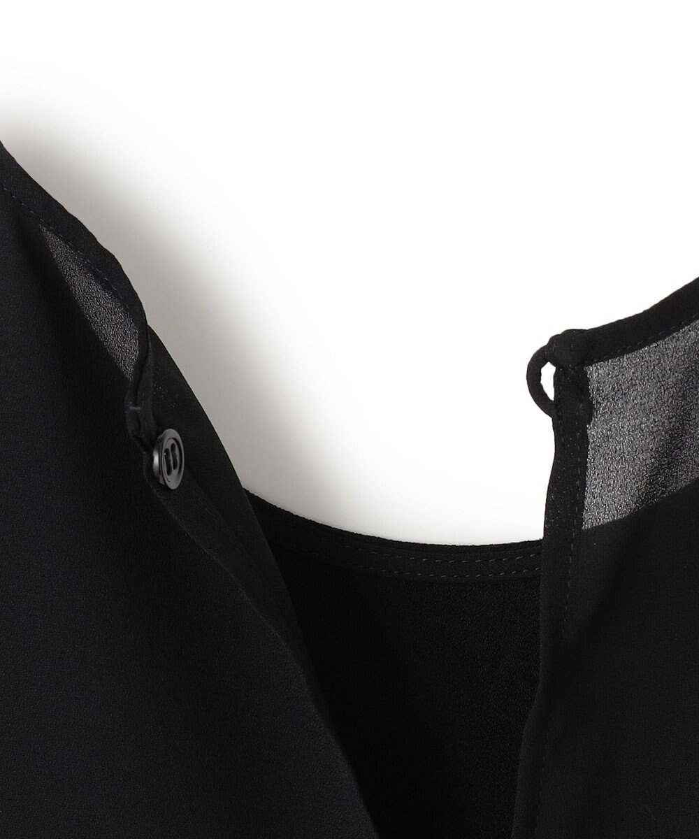 BEIGE， 【洗える】FLEUR / バックシアーノーカラーブラウス 