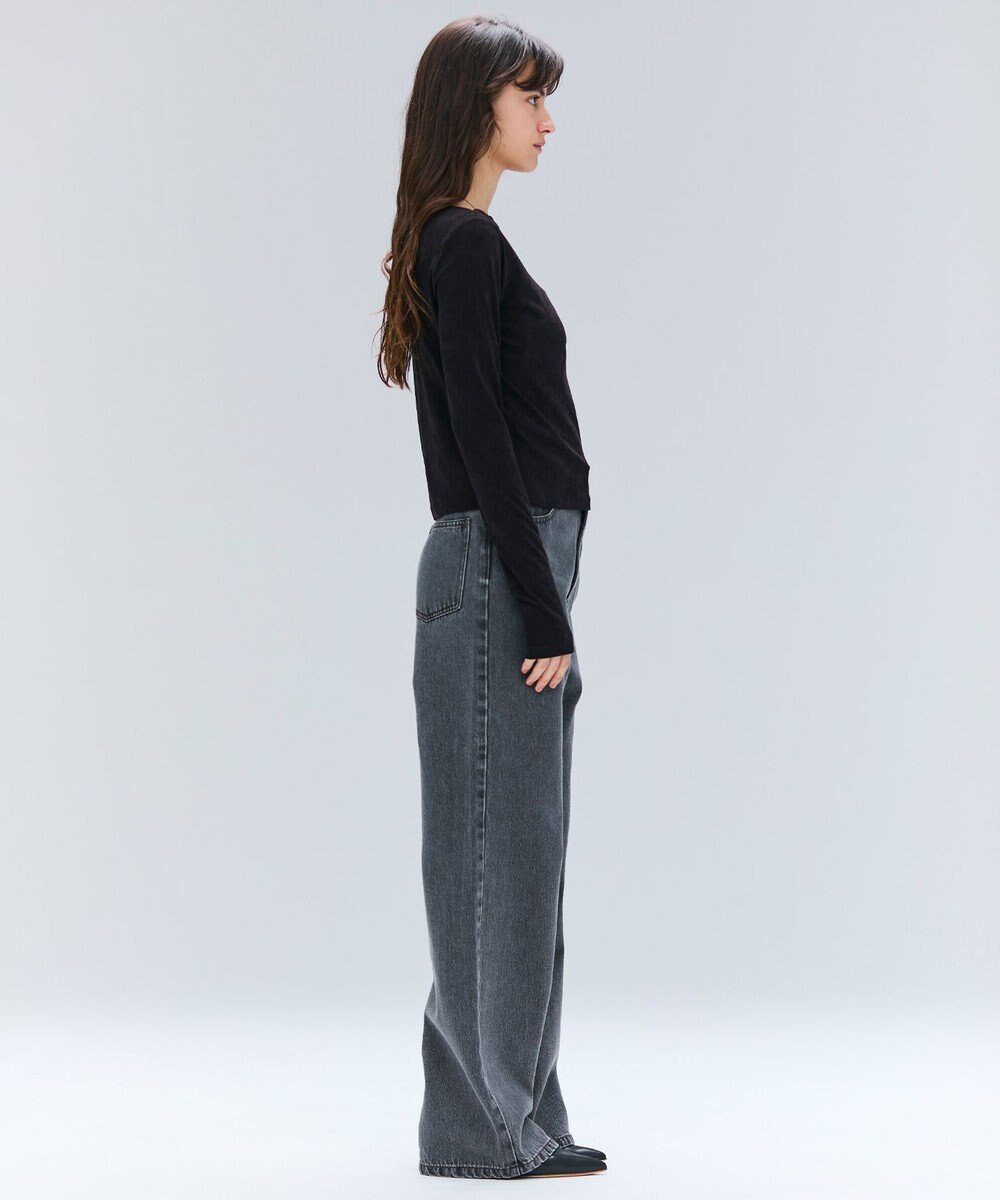 BEIGE， 【洗える・BAILA掲載】BUTLER / ストレッチベロアボートネックカットソー 