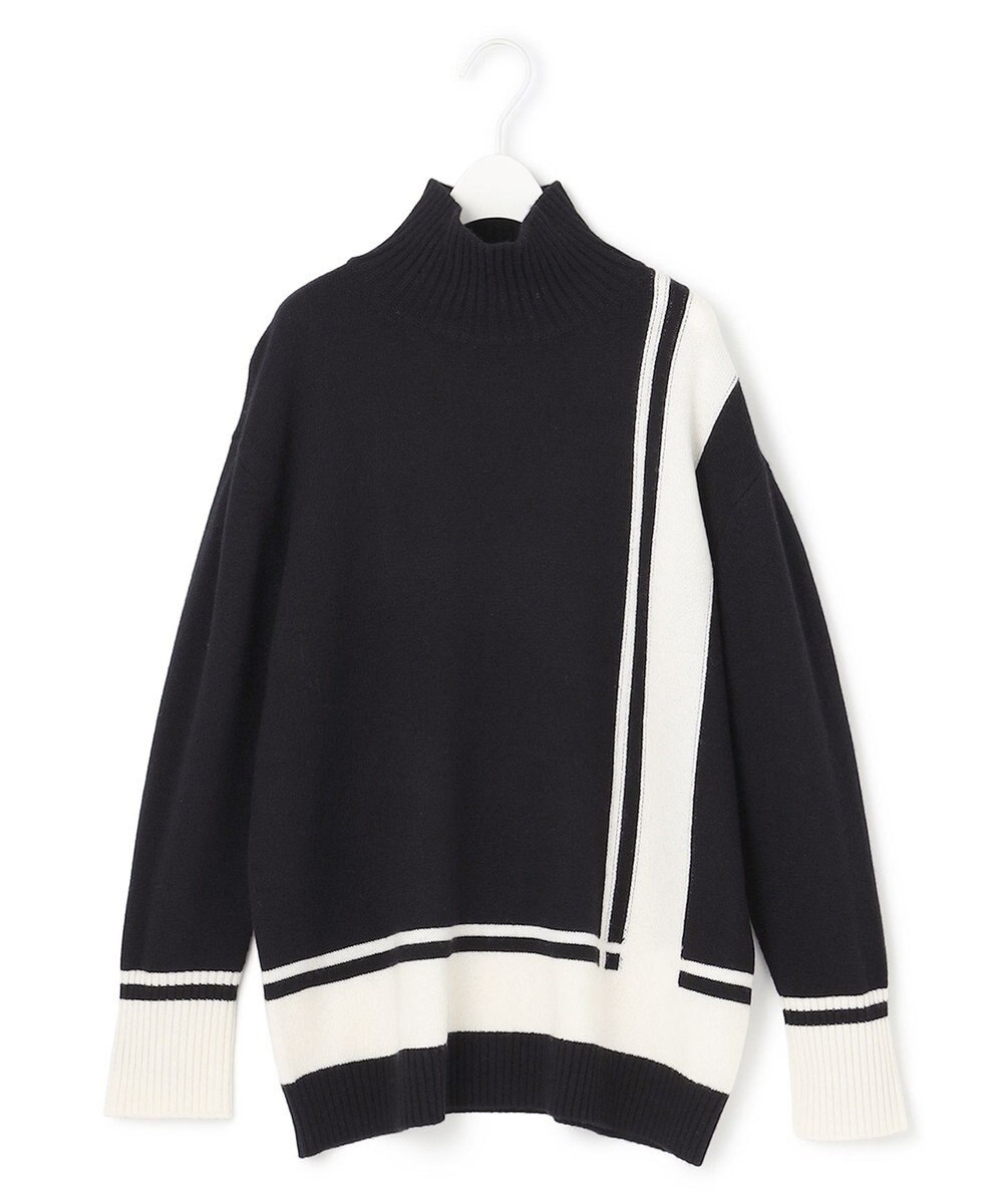 ICB 【洗える】 ソフトカシミヤミックス ライン柄ニット 