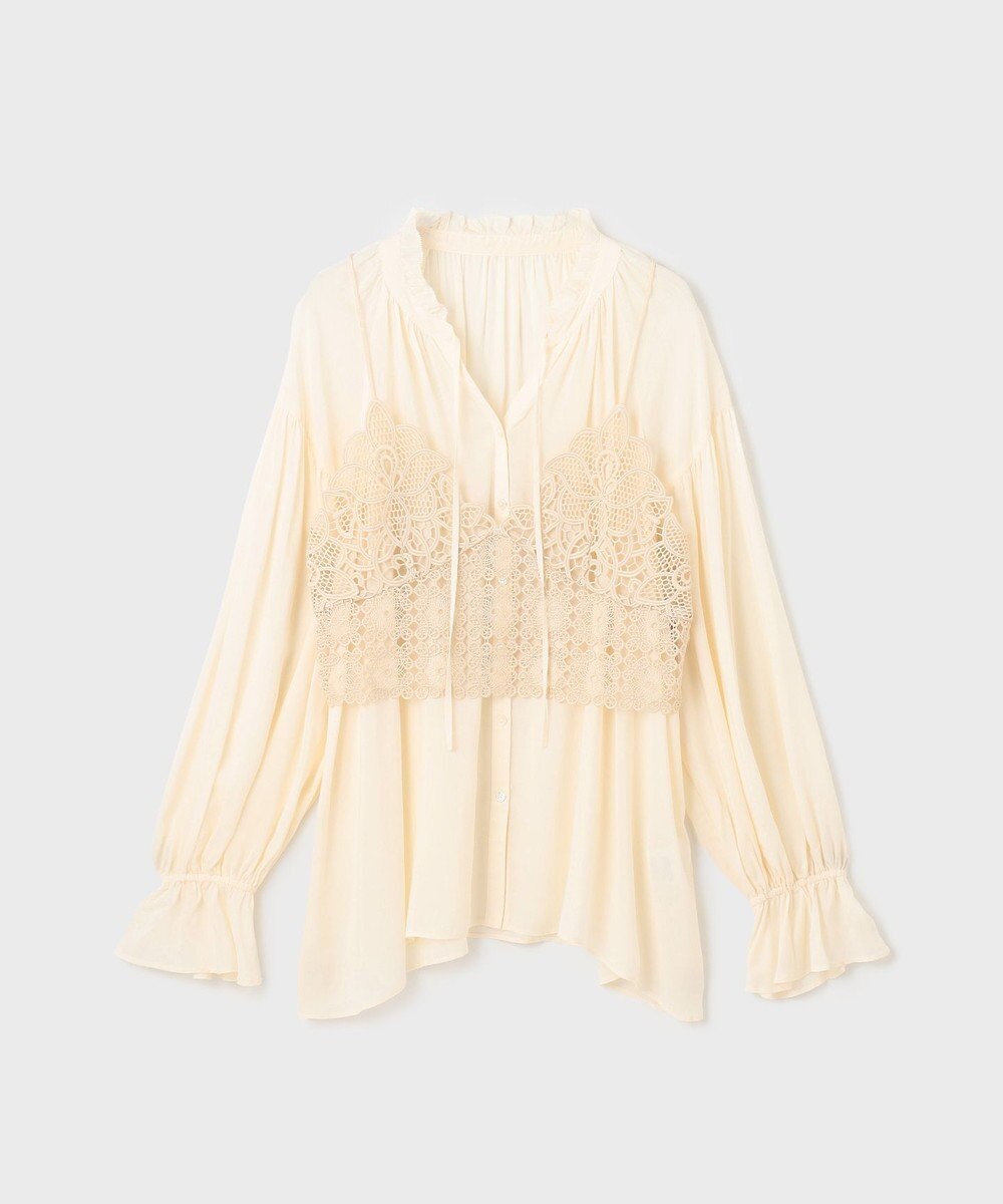 GRACE CONTINENTAL レースキャミ付カフタンブラウス 