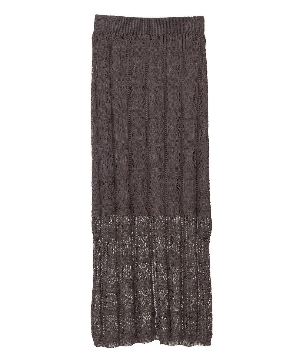 Green Parks 透かし柄ニットレースＩラインスカート 