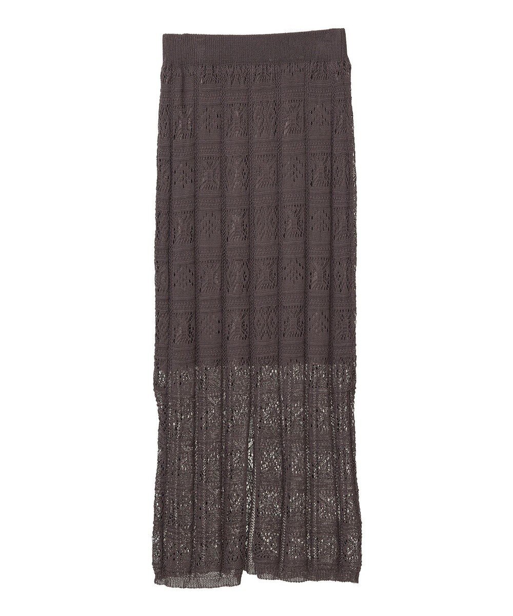 Green Parks 透かし柄ニットレースＩラインスカート 