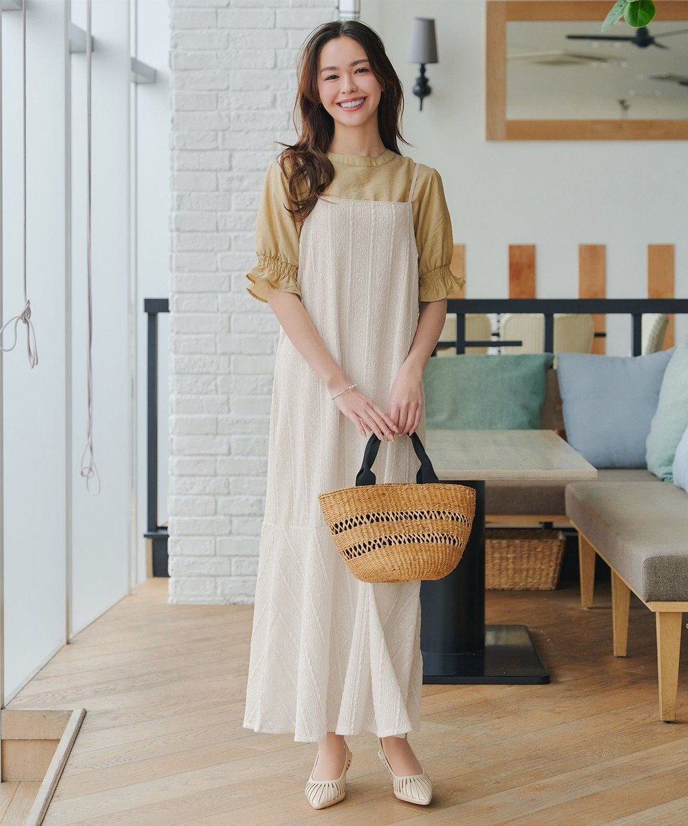 Tiaclasse 【洗える】ストレッチレースキャミワンピース 