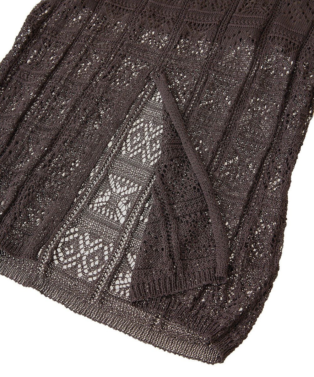 Green Parks 透かし柄ニットレースＩラインスカート 