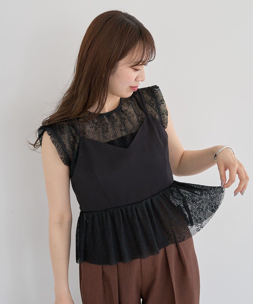 Green Parks ・ＥＬＥＮＣＡＲＥ　ＤＵＥ　ドッキングレースブラウス 