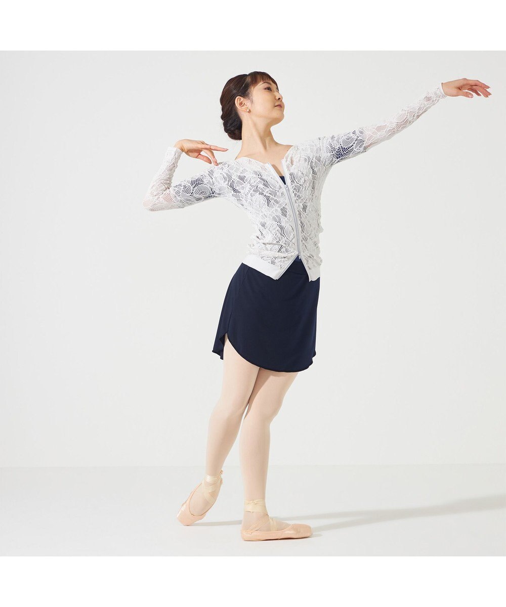 Chacott 【ノーソーイングニット】レーシージップアップニットトップ 