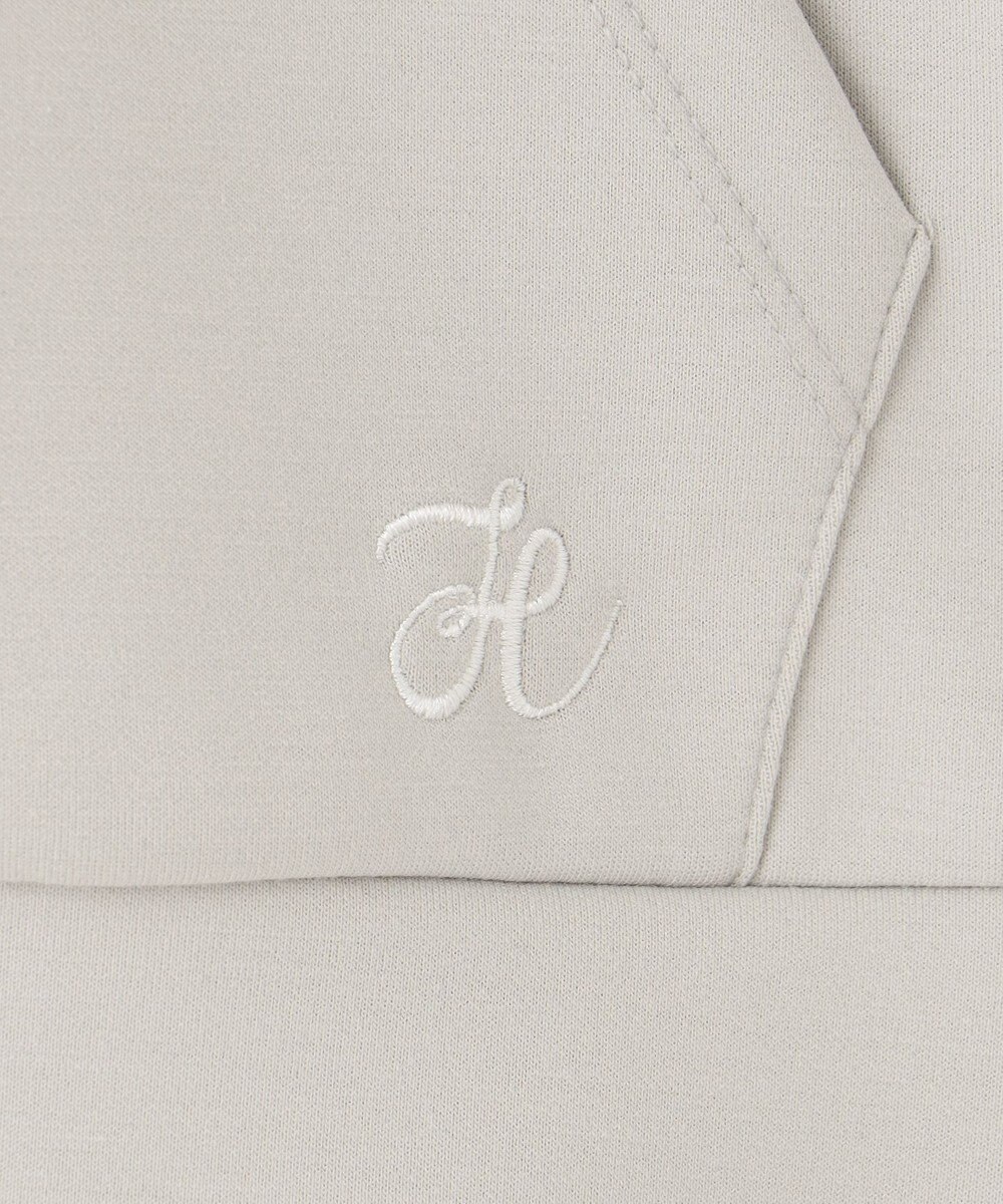 Feroux 【洗える】ダブルジップダンボールロゴ パーカー 