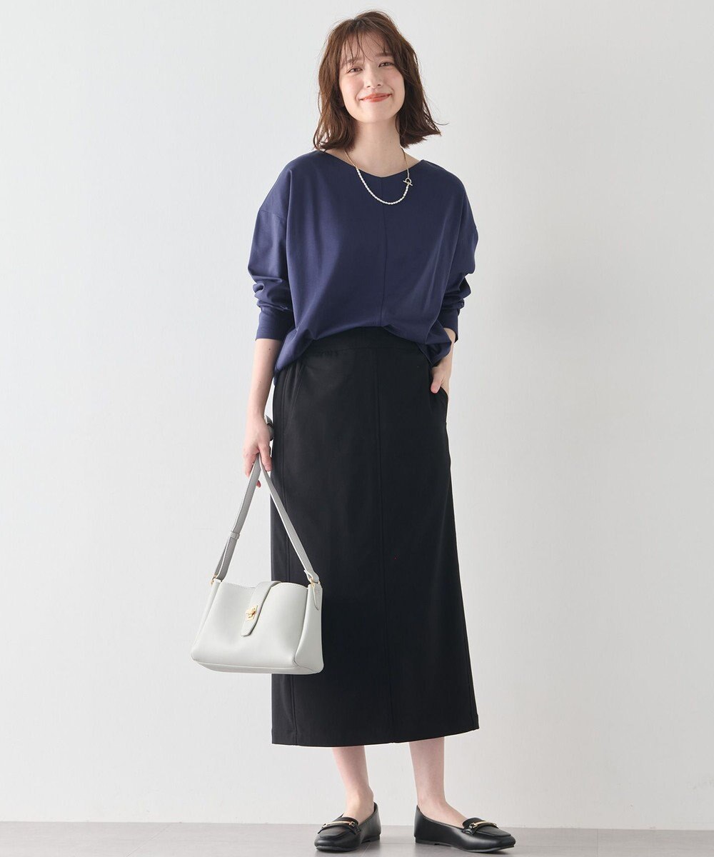 ANY 【洗濯機可】ジョーゼット裏起毛Vネックプルオーバー 