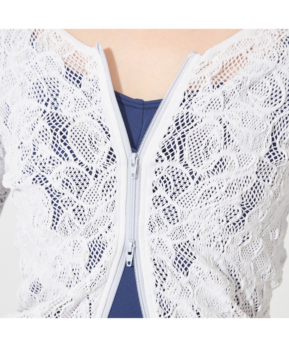 Chacott 【ノーソーイングニット】レーシージップアップニットトップ 