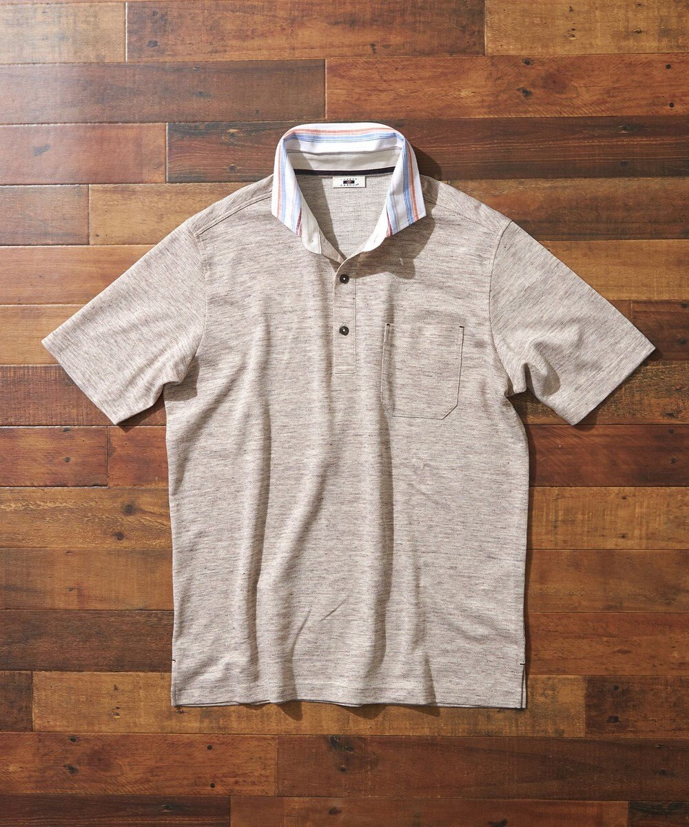 JOSEPH ABBOUD 【リネン素材/吸水速乾/日本素材】リネンハニカム ダディ ポロシャツ 