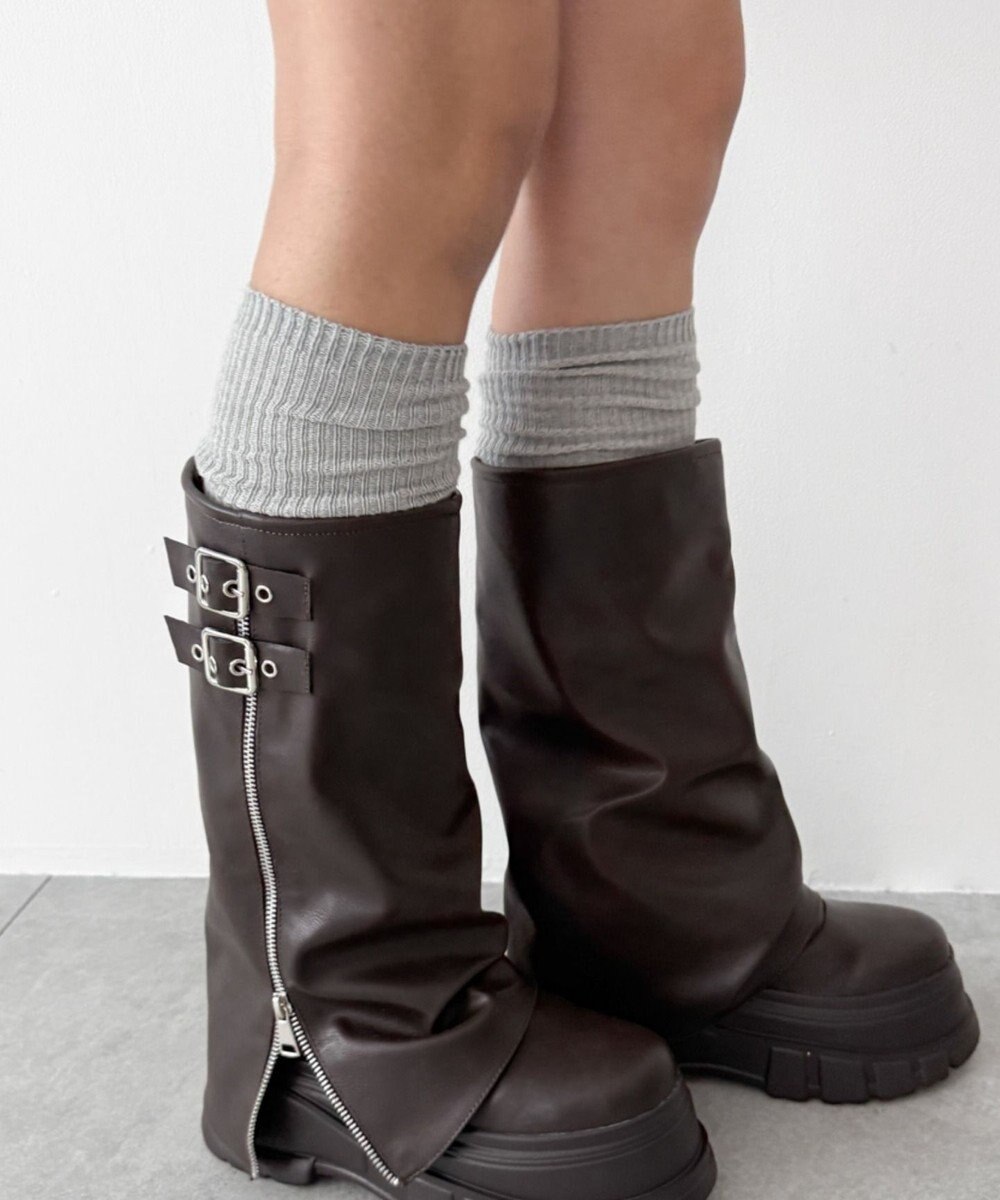 WEGO ローゲージゆるリブハイソックス 