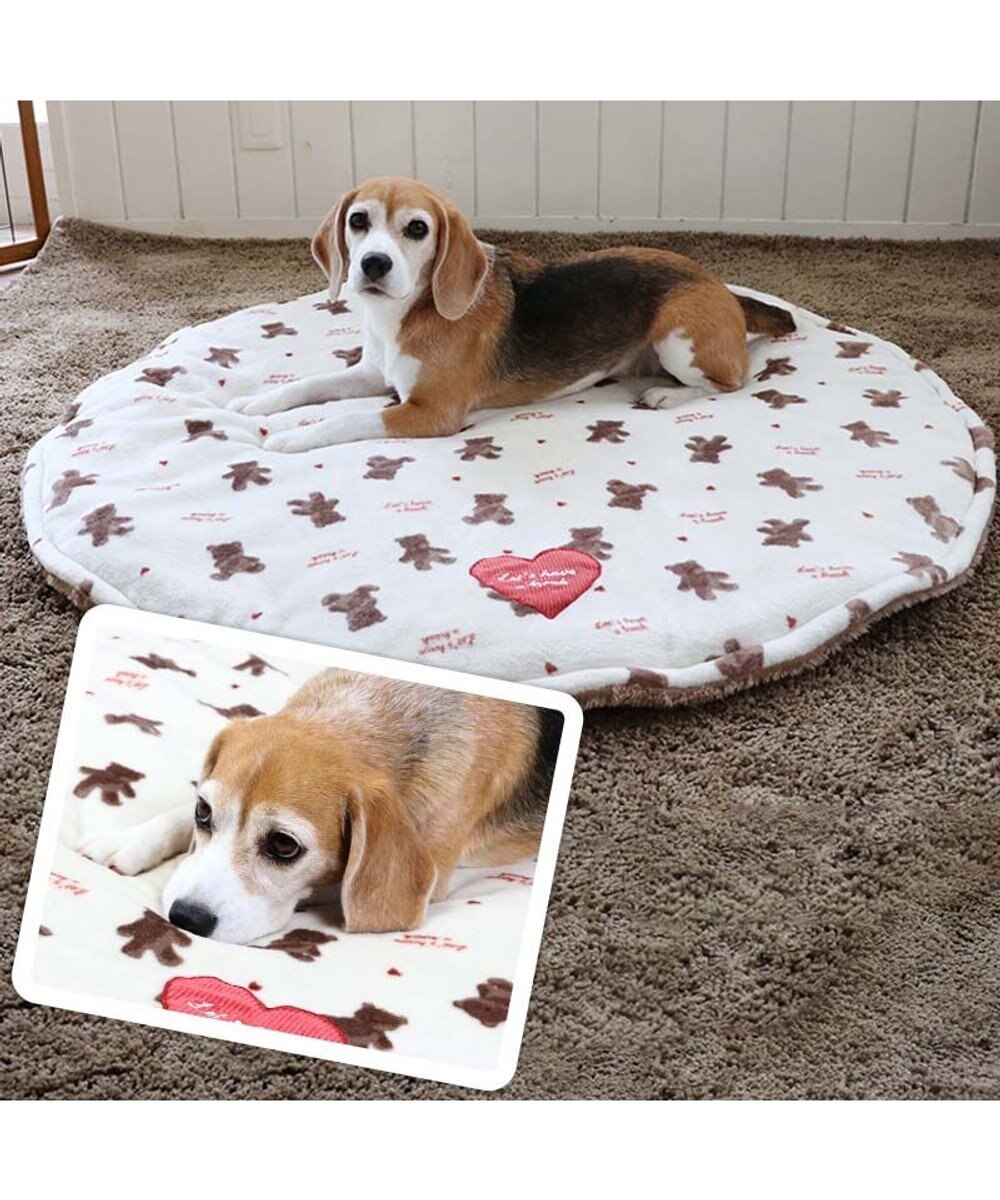 PET PARADISE ペットパラダイス くまちゃん 遠赤外線 ボアマット 丸型 (70cm) 