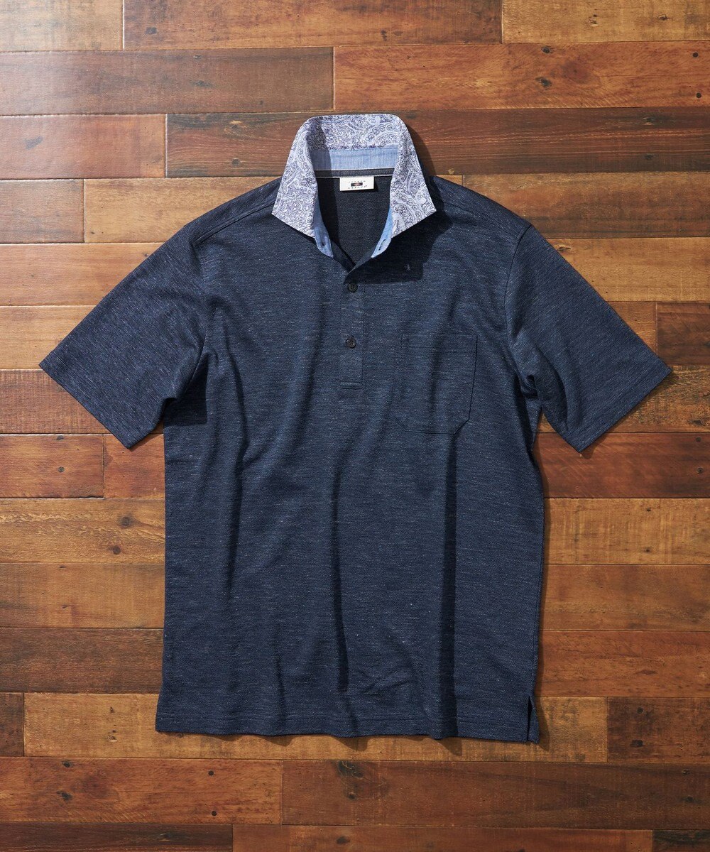 JOSEPH ABBOUD 【リネン素材/吸水速乾/日本素材】リネンハニカム ダディ ポロシャツ 
