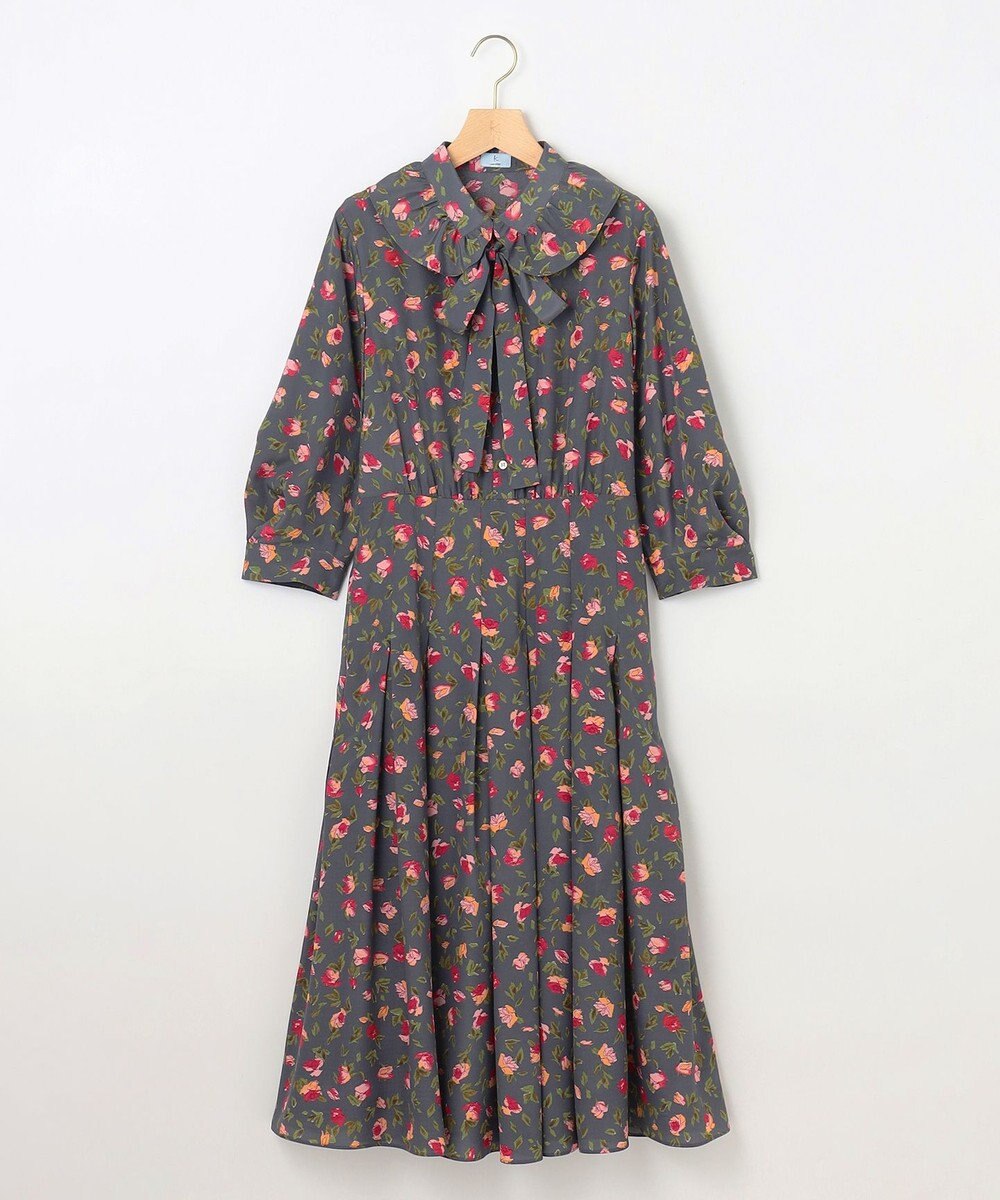 組曲 カッティングローズプリント ワンピース 