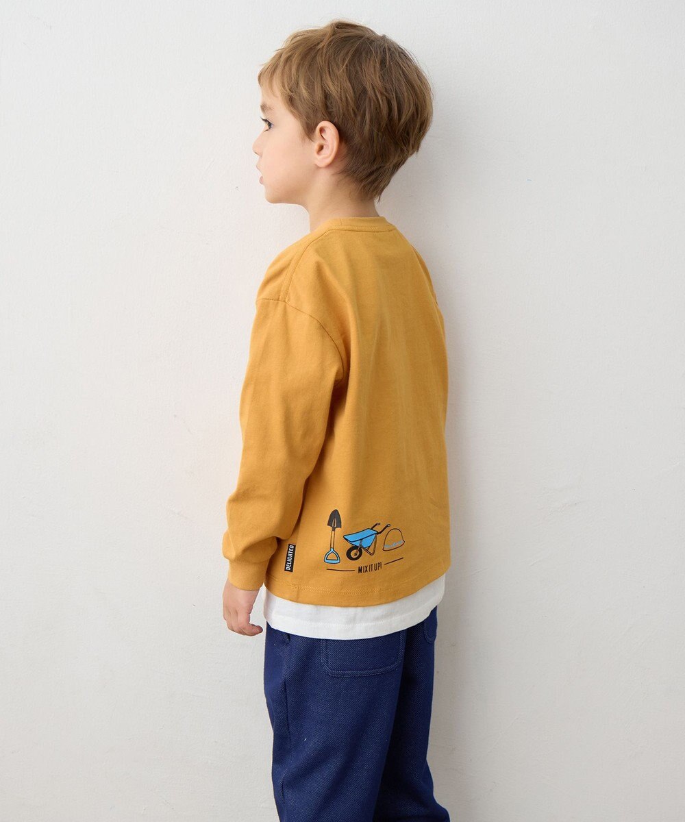 ANY KIDS はたらく車プリント 長袖Tシャツ 